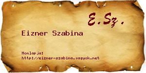 Eizner Szabina névjegykártya